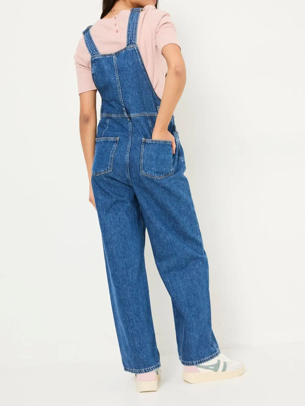 Alexa Denim Vintage Wide Leg Dungarees