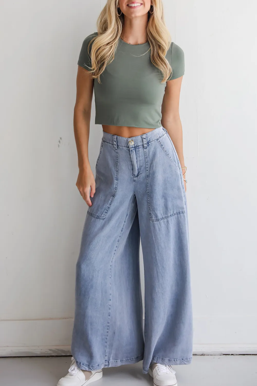 Trendsetting Option Denim Wide Leg Pants