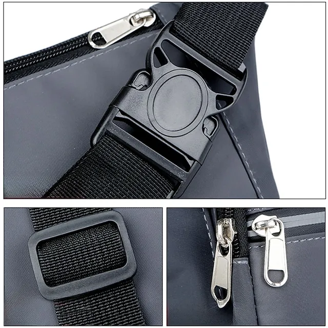 Men's Crossbody Bag Shoulder Bag Belt Bag Nylon Outdoor Holiday Zipper Large Capacity Lightweight Durable Solid Color Four Pockets - Lake Blue Four Pockets - Gray Four Pockets - Red
