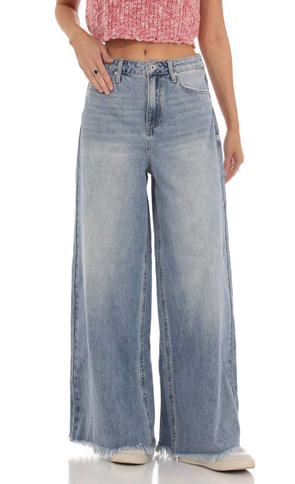 Wide Leg Jeans in Light Denim