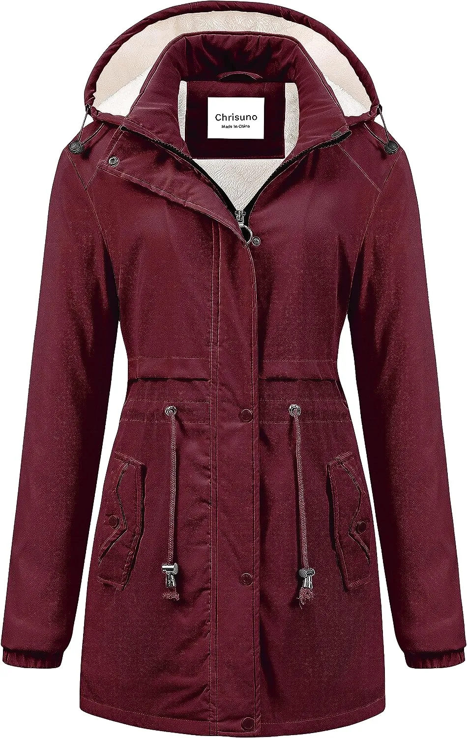 Women's Mid-Length Parka Winter Outerwear Jacket Soft Fleece Warm Snow Coat