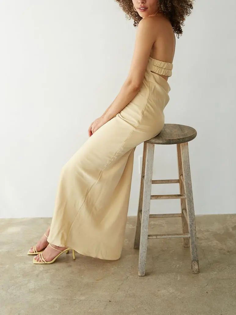 Jayla Strapless Open Back Maxi Dress