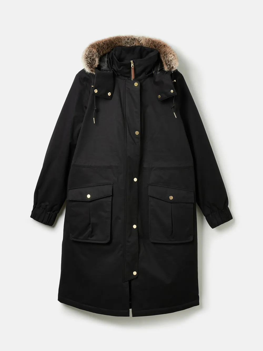 Cosy Black Waterproof Fleece Lined Raincoat