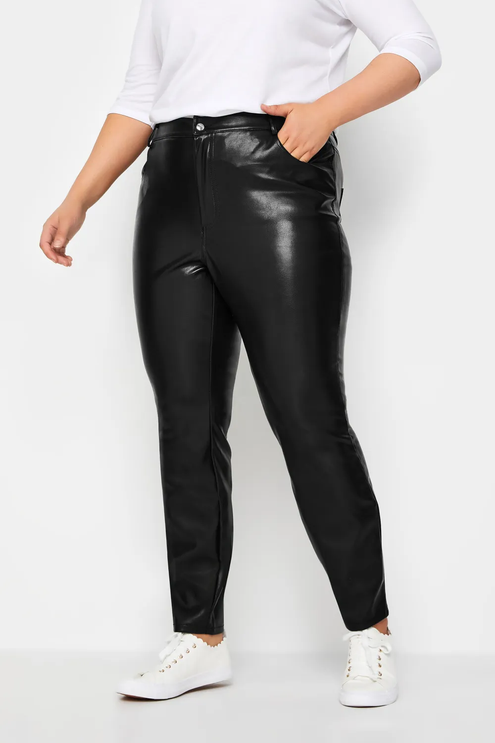 Evans Black Faux Leather Leggings
