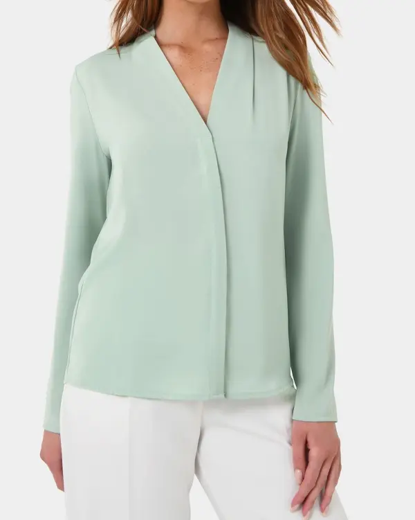 Relaxed Fit Long Sleeve Blouse