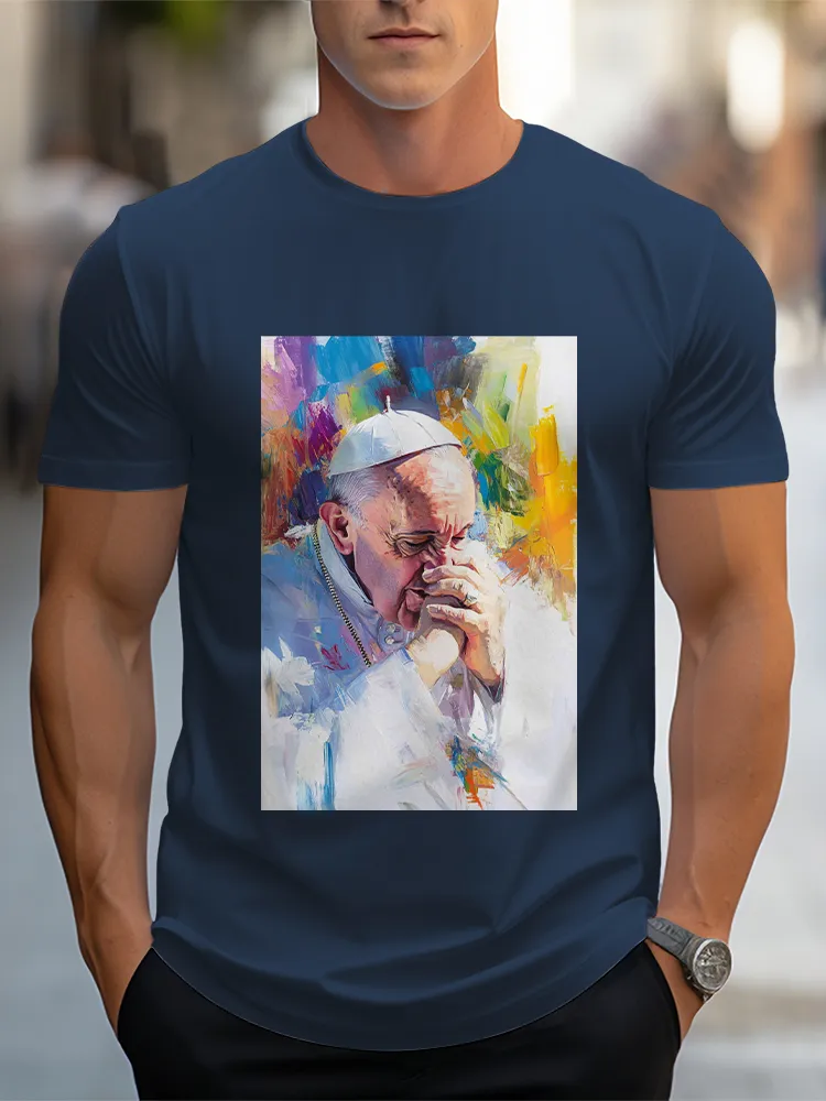 Men'S Short Sleeve Round Neck Pure Cotton T-Shirt