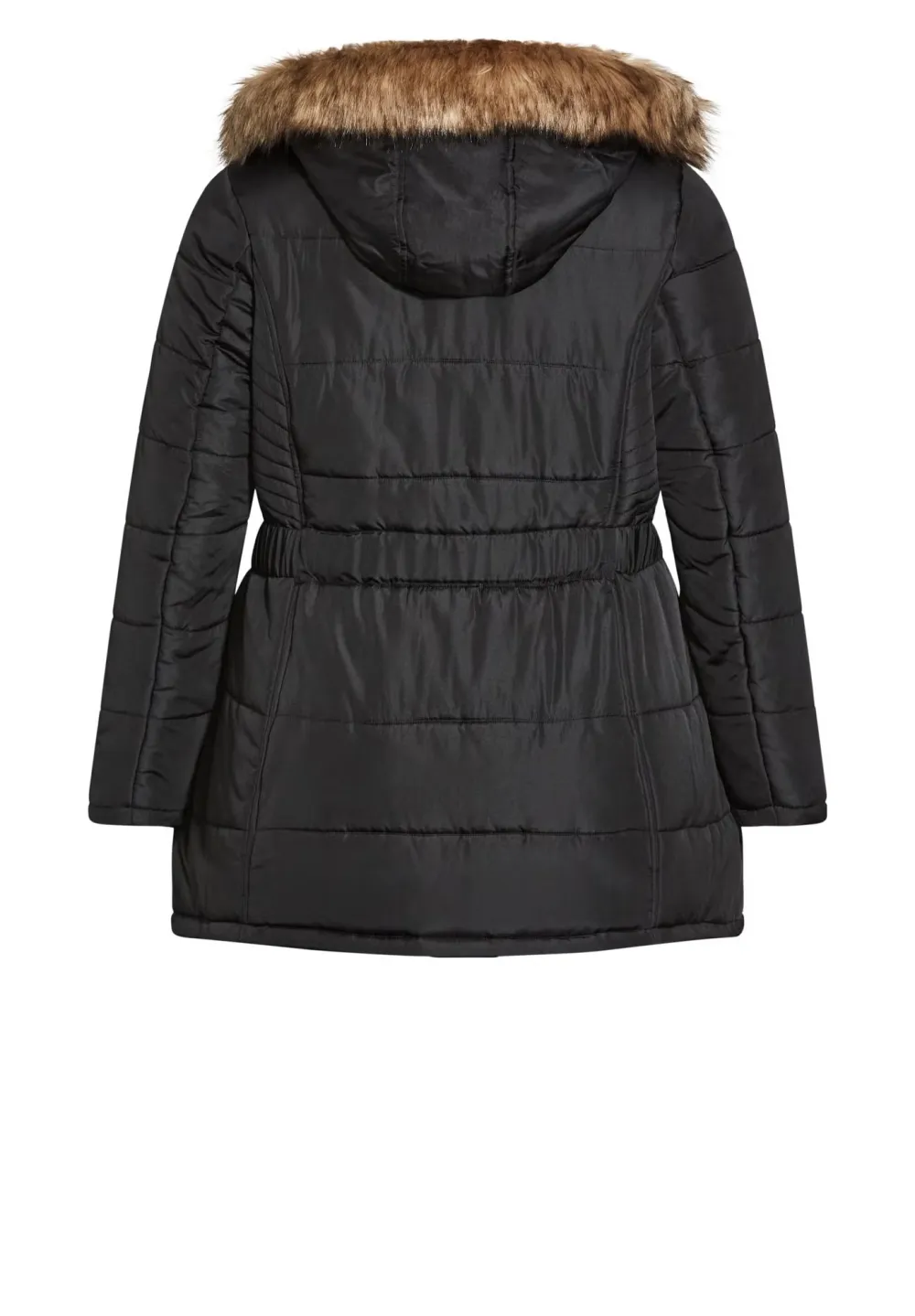 Waist Tied Fur Hat Down Jacket