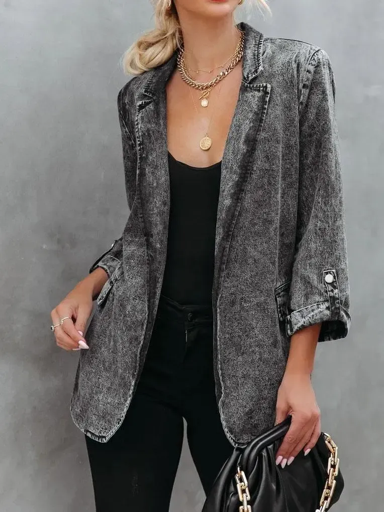 Women's Long Sleeve Loose Coat Top