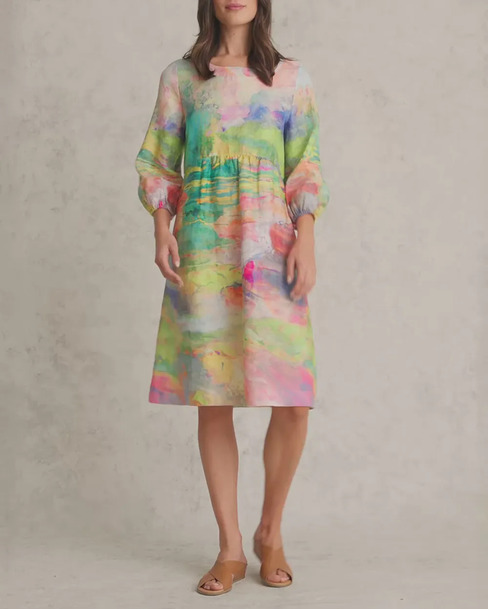 Printed Linen Dress