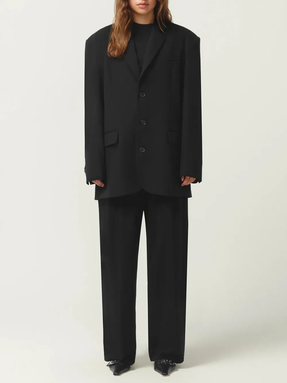 Oversized Slhouette  Boyfriend Style Blazer Black