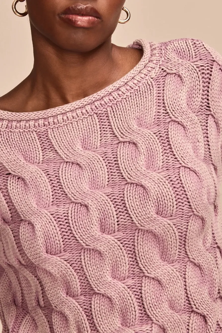 Elderberry Cable Sweater Pullover