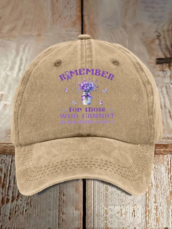 Women'S Remember For Those Who Cannot Alzheimers Support Print Baseball Caps