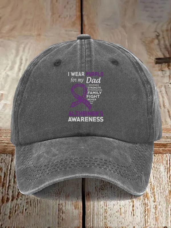 I Wear Purple For My Dad Alzheimer'S Awareness Baseball Caps