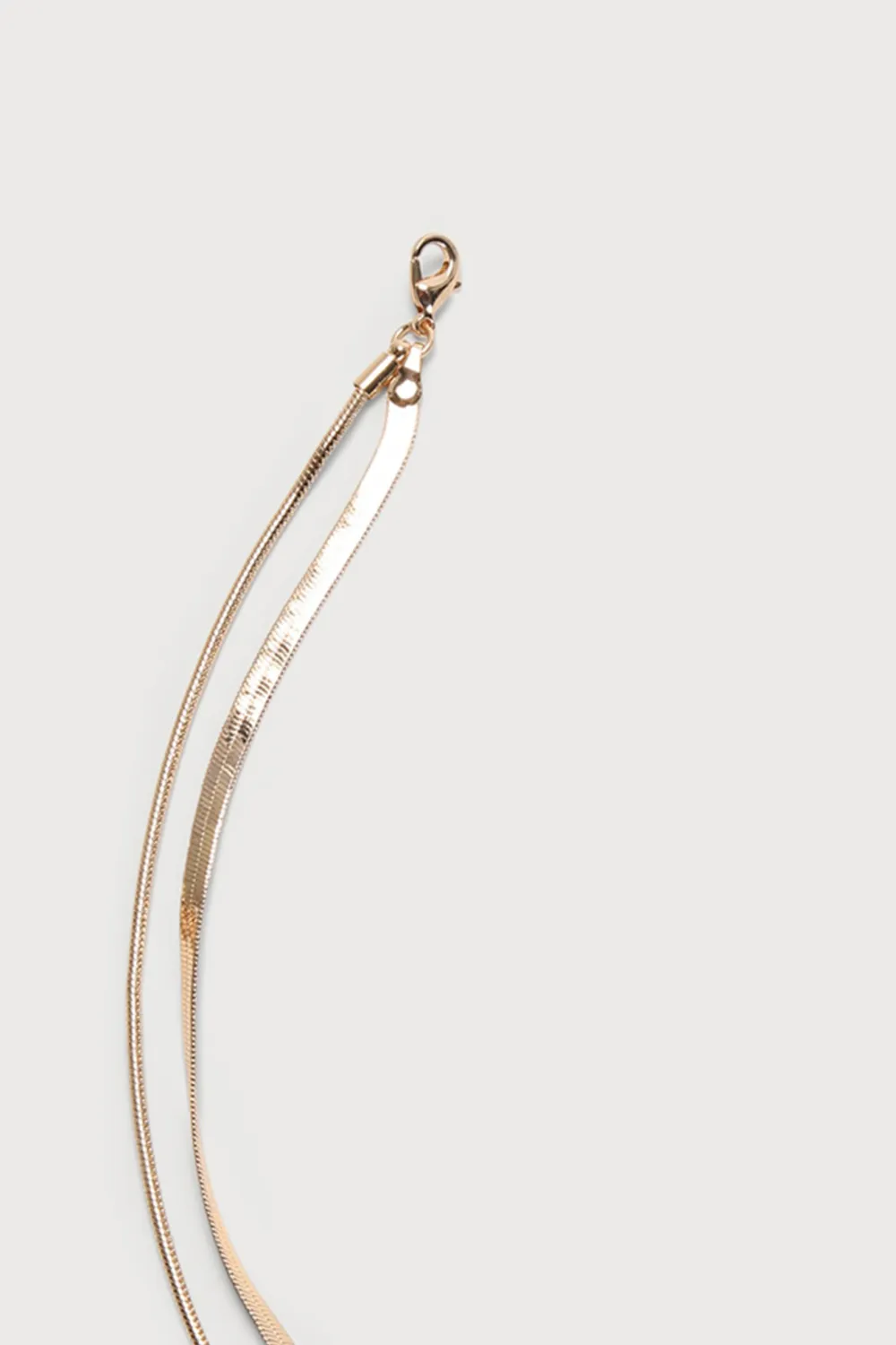 Double Layered Herringbone Snake Necklace