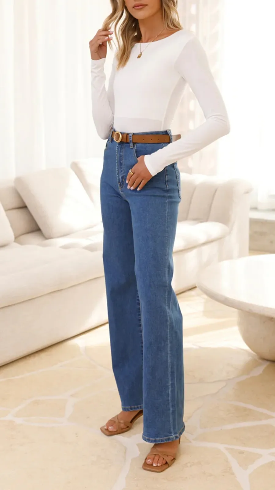 Stretchy Denim Material Jeans