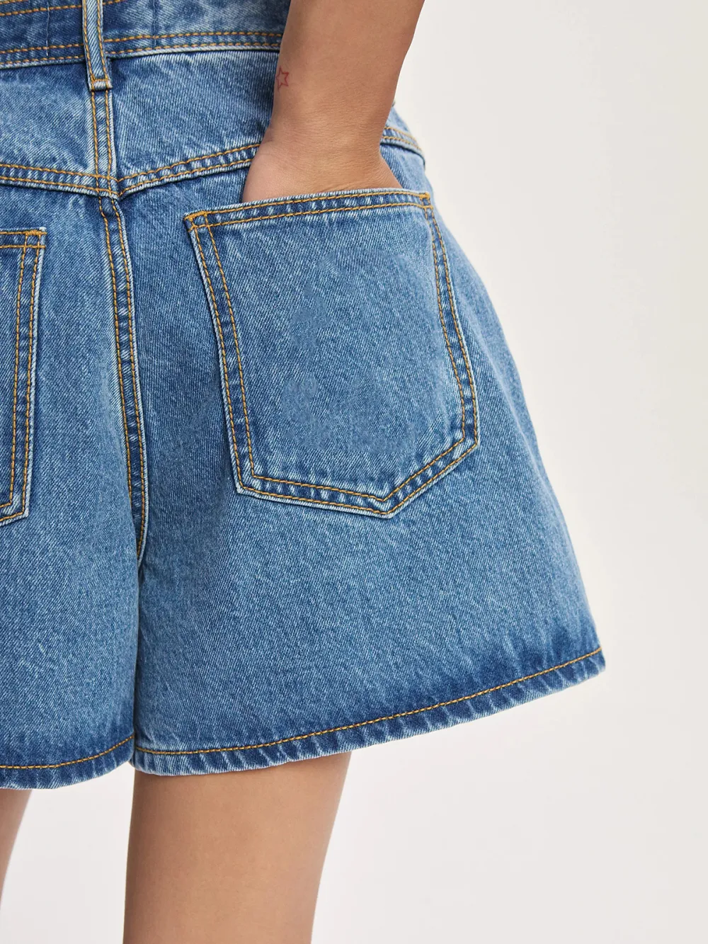 Casual Style Light Indigo Denim Short
