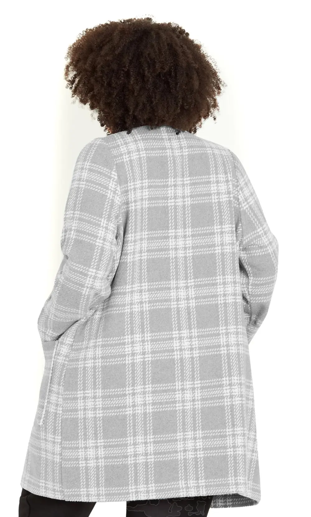Evans Grey Checked Waterfall Jacket