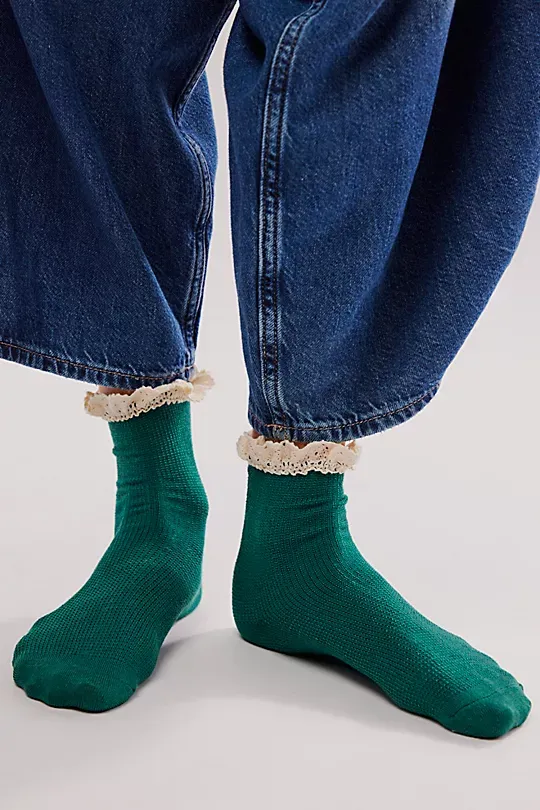 Waffle Knit Ankle Socks