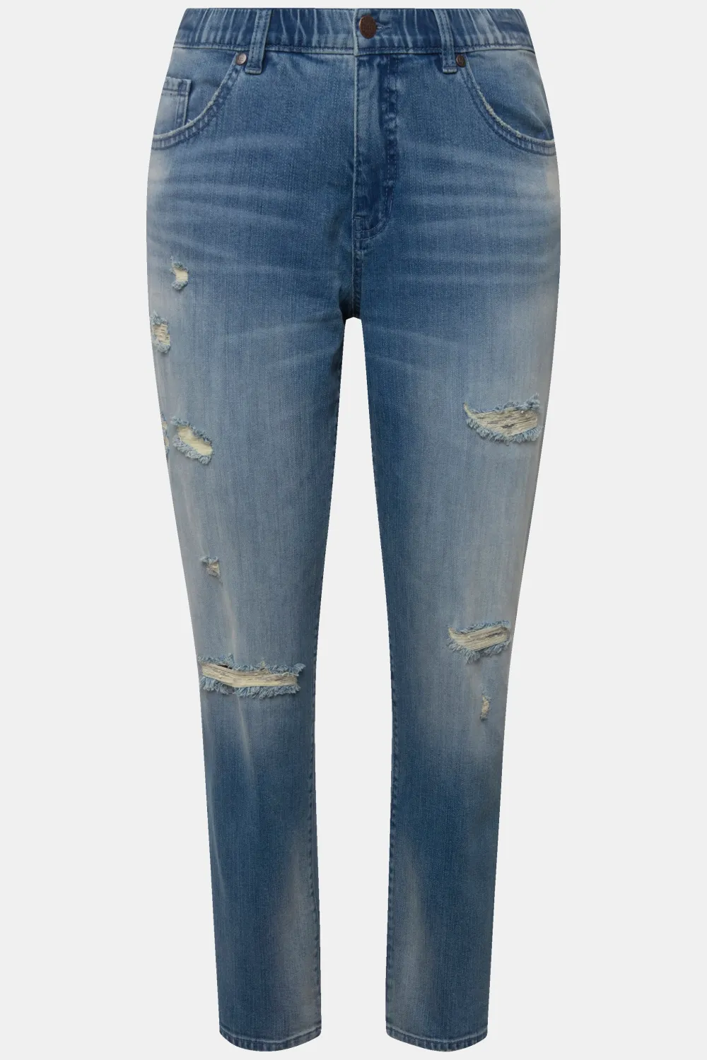 Boyfriend-Jeans Destroy-Effekte Komfortbund