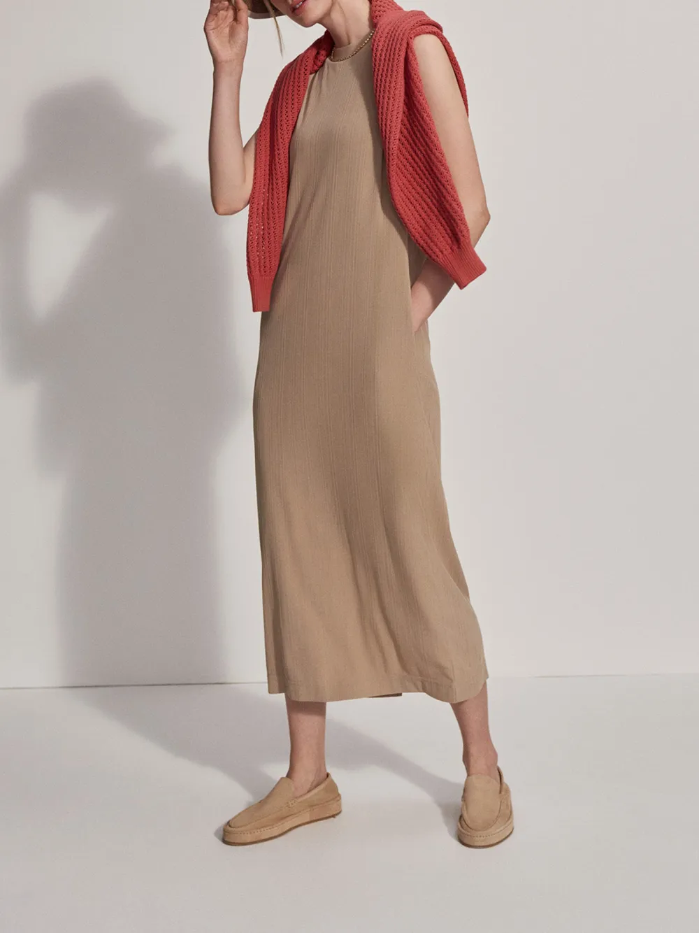 Satin Sleeveless Midi Dress