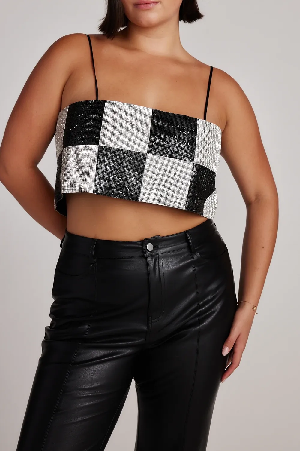 Rhinestone Short Camisole Top