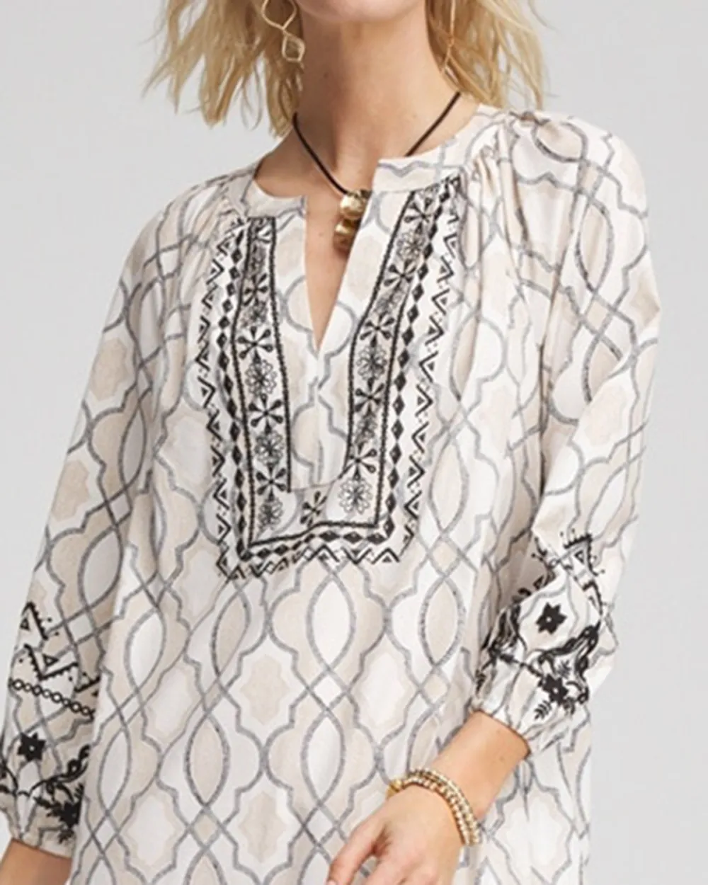 Embroidered Embellished A-line Midi Dress