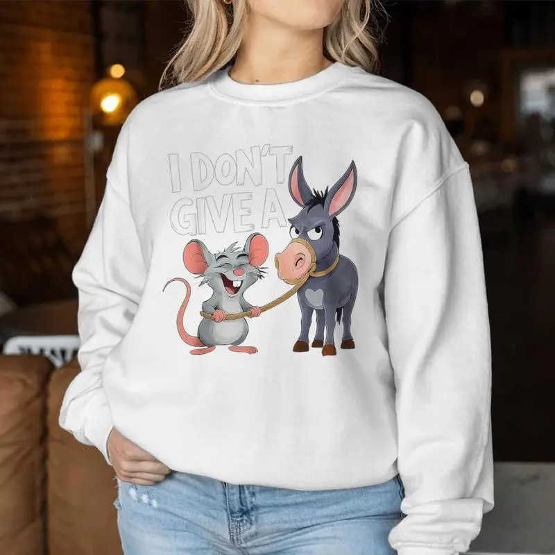 Mouse And Donkey Sarcastic Animal Women Sweatshirt