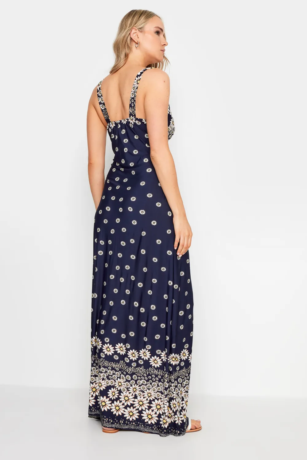LTS Tall Navy Blue Daisy Print Maxi Dress