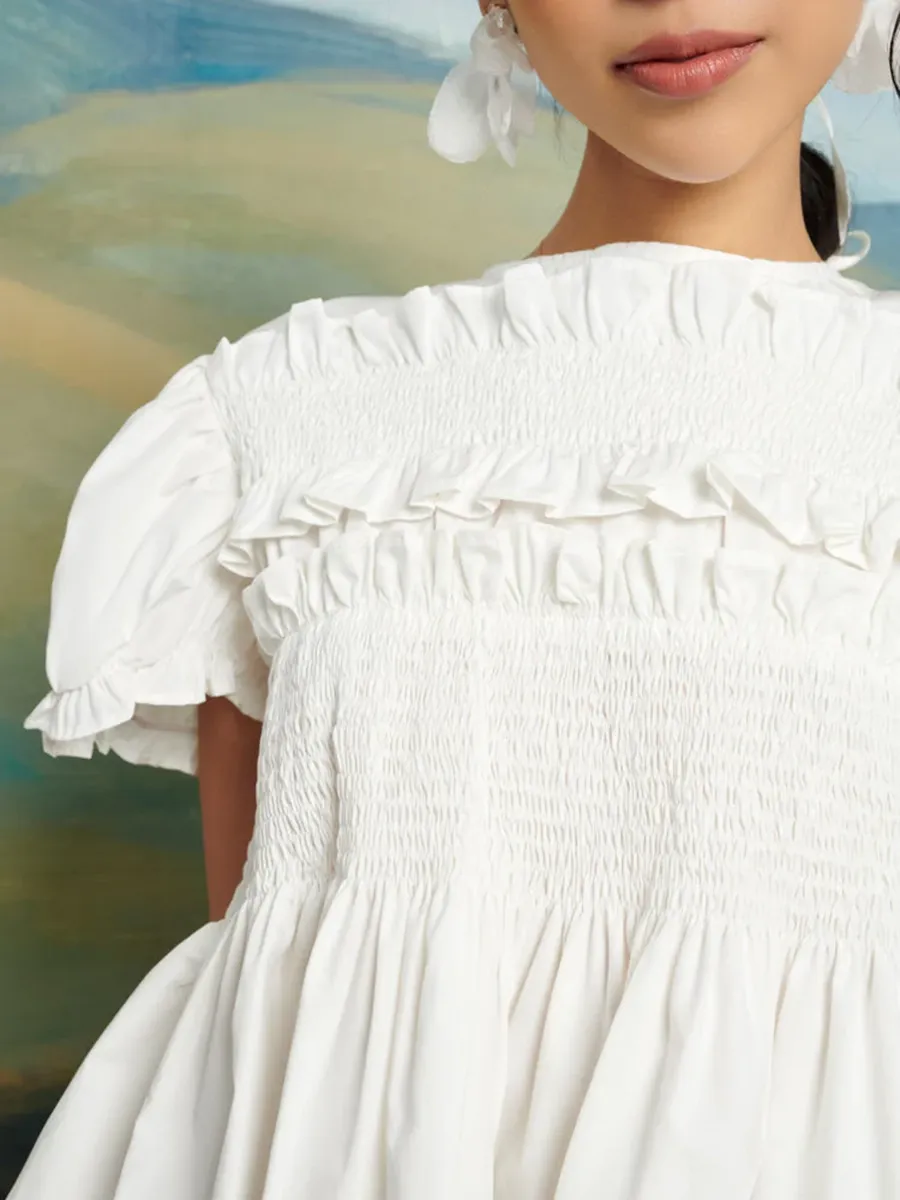 Lounge Free Wearing Style Ruffle Top