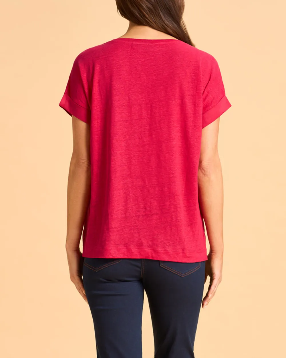 Loose Fit Short Sleeve Linen Top