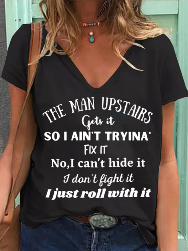 Casual Letter Printed Short-Sleeved T-Shirts