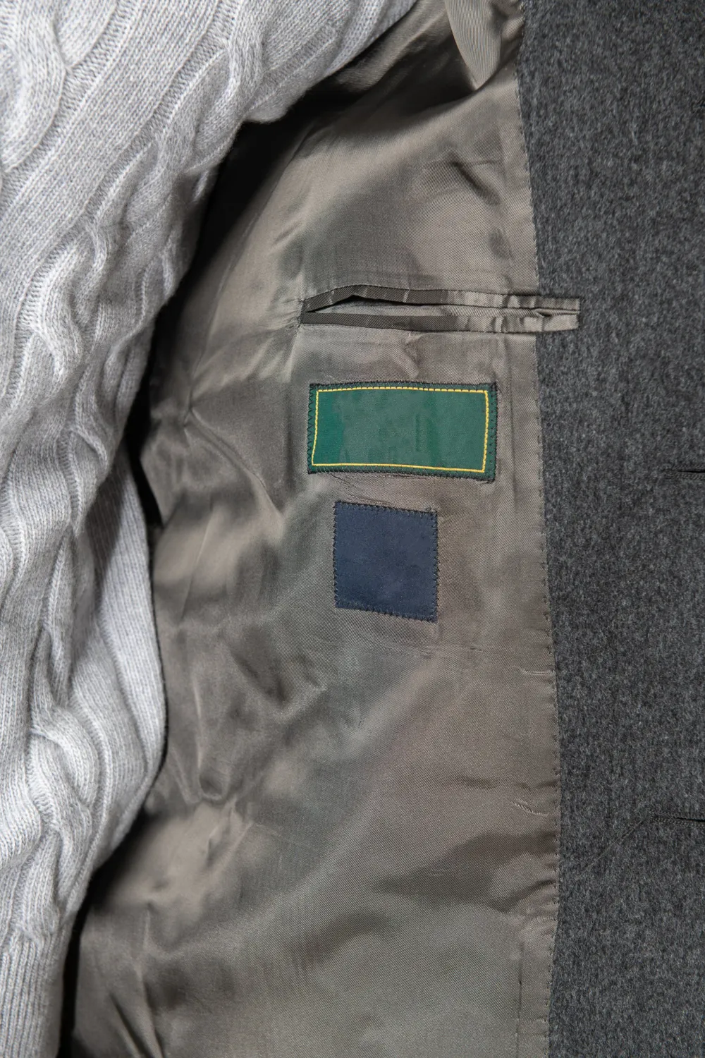 Grey Raglan Coat In  Wool