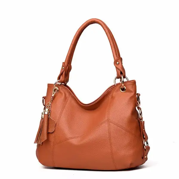 Commuter Roomy Textured Tassel Tote Bag