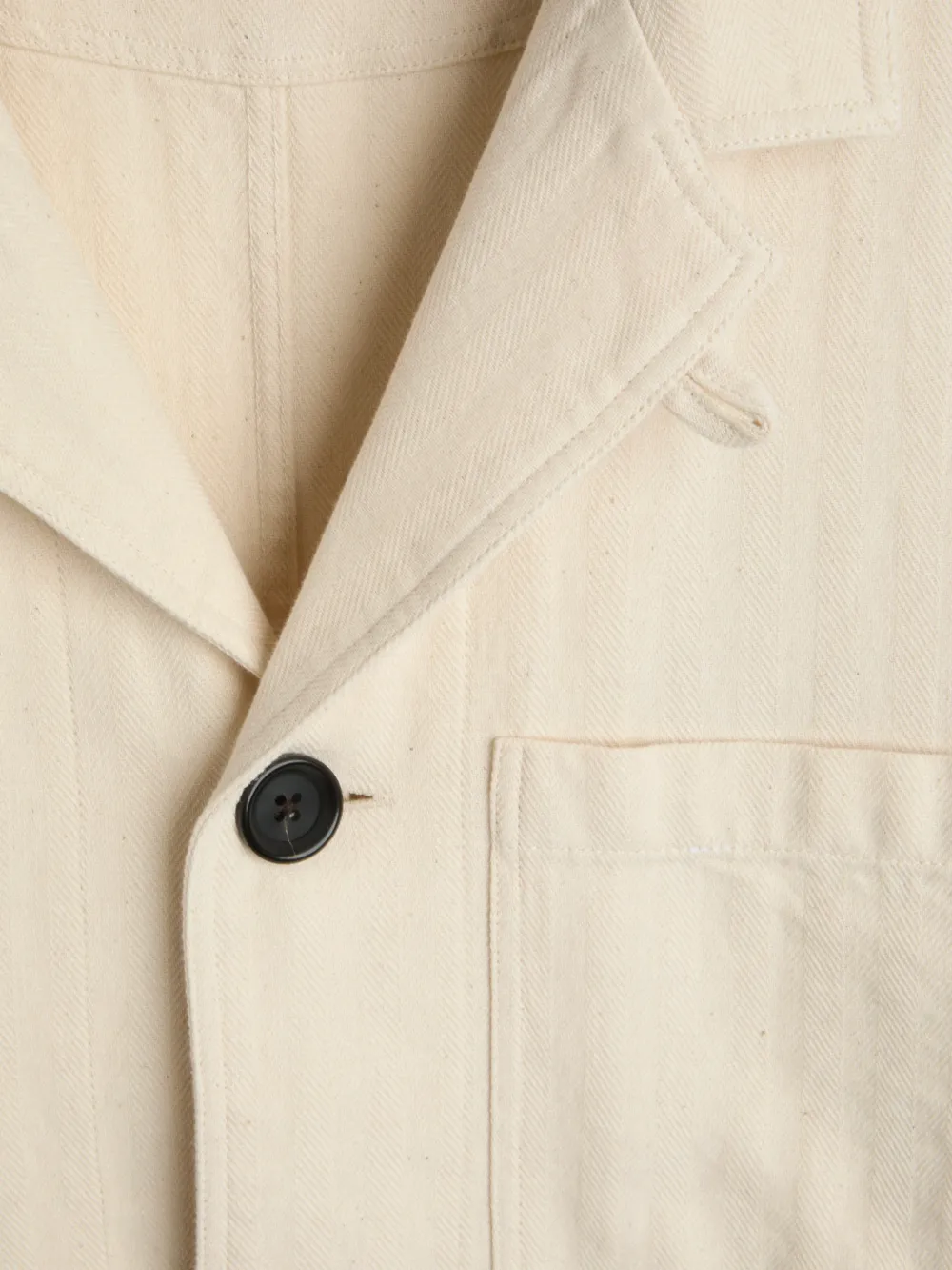 Ecru Casual Style Cotton Shirt Blazer