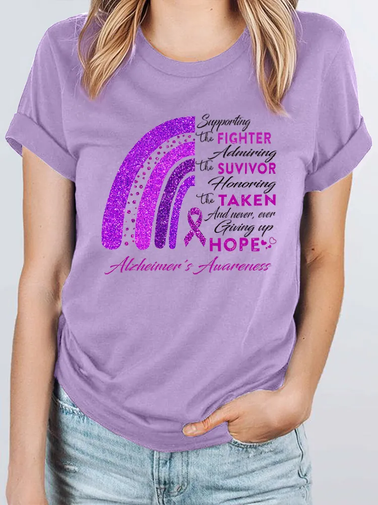 I Wear Purple For My Mom Dad  Alzheimer's T Shirt