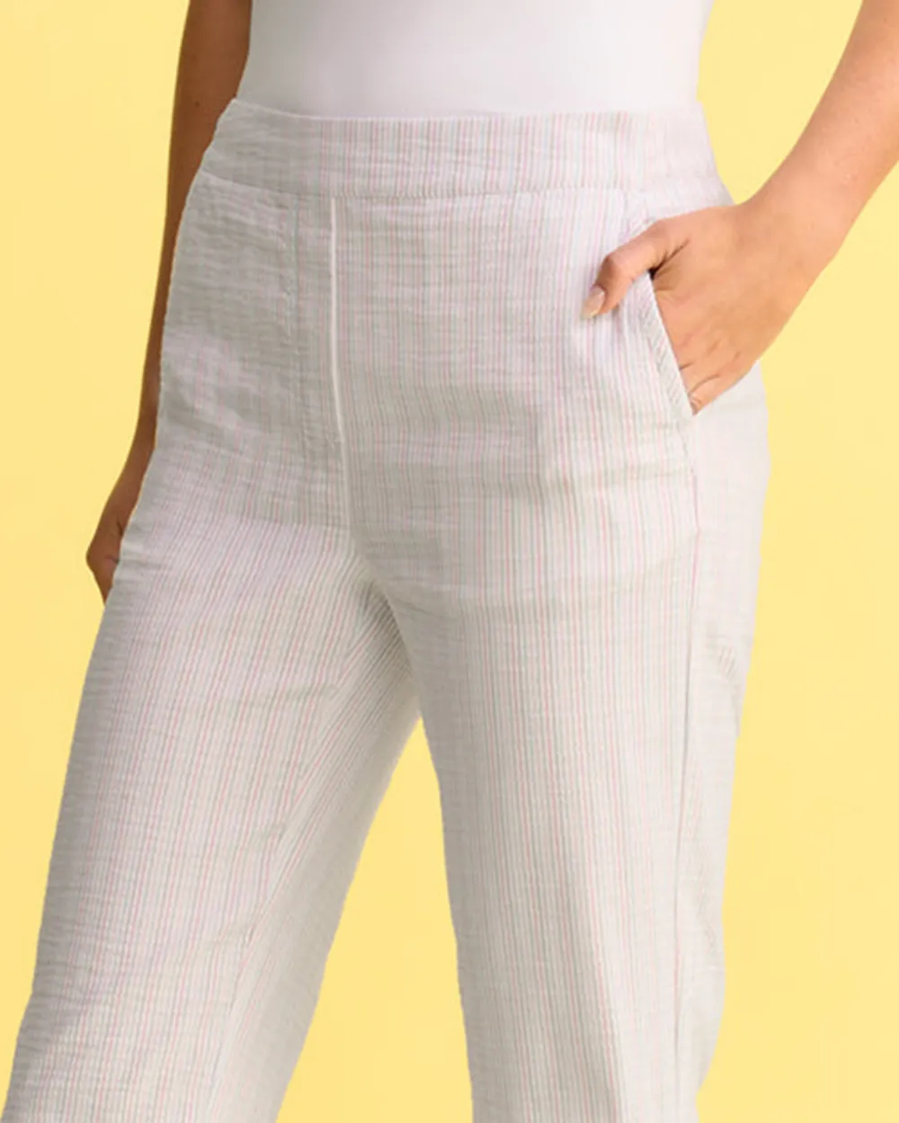 Pin Striped Knee Length Shorts