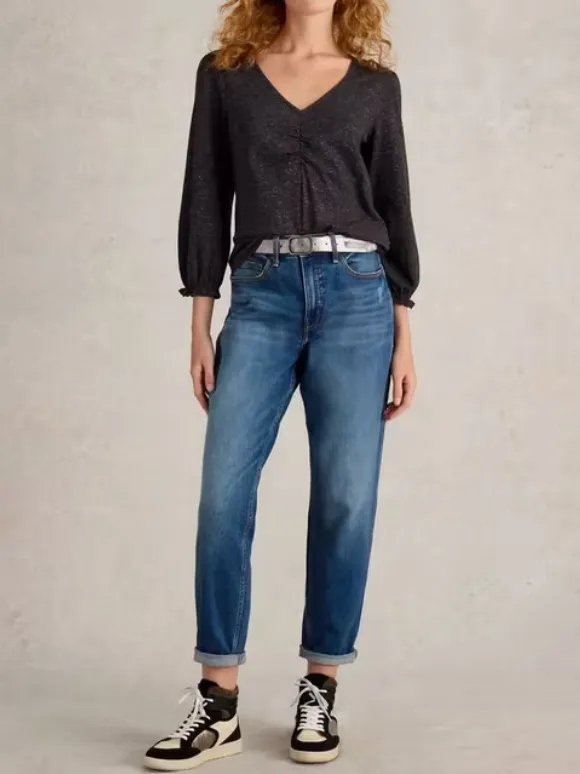 Sparkle Ruched Front Top