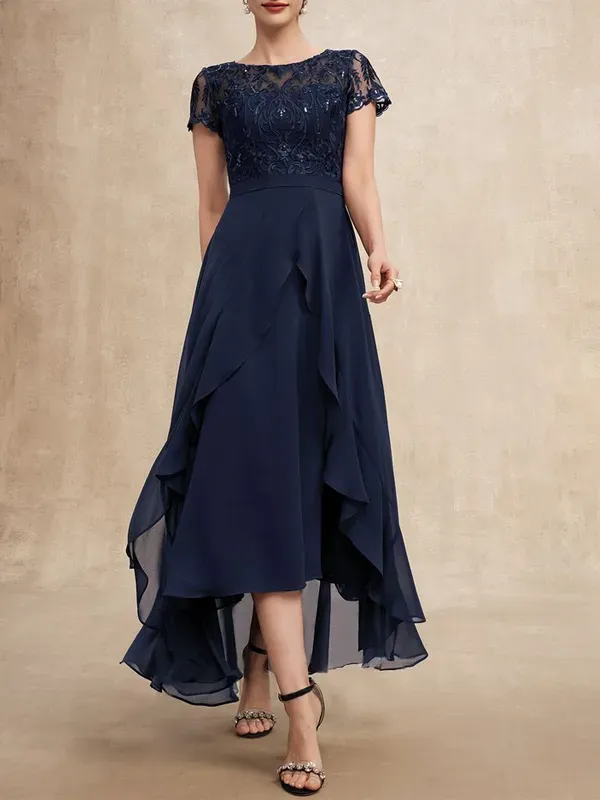 Elegant Lace Chiffon Maxi Dress
