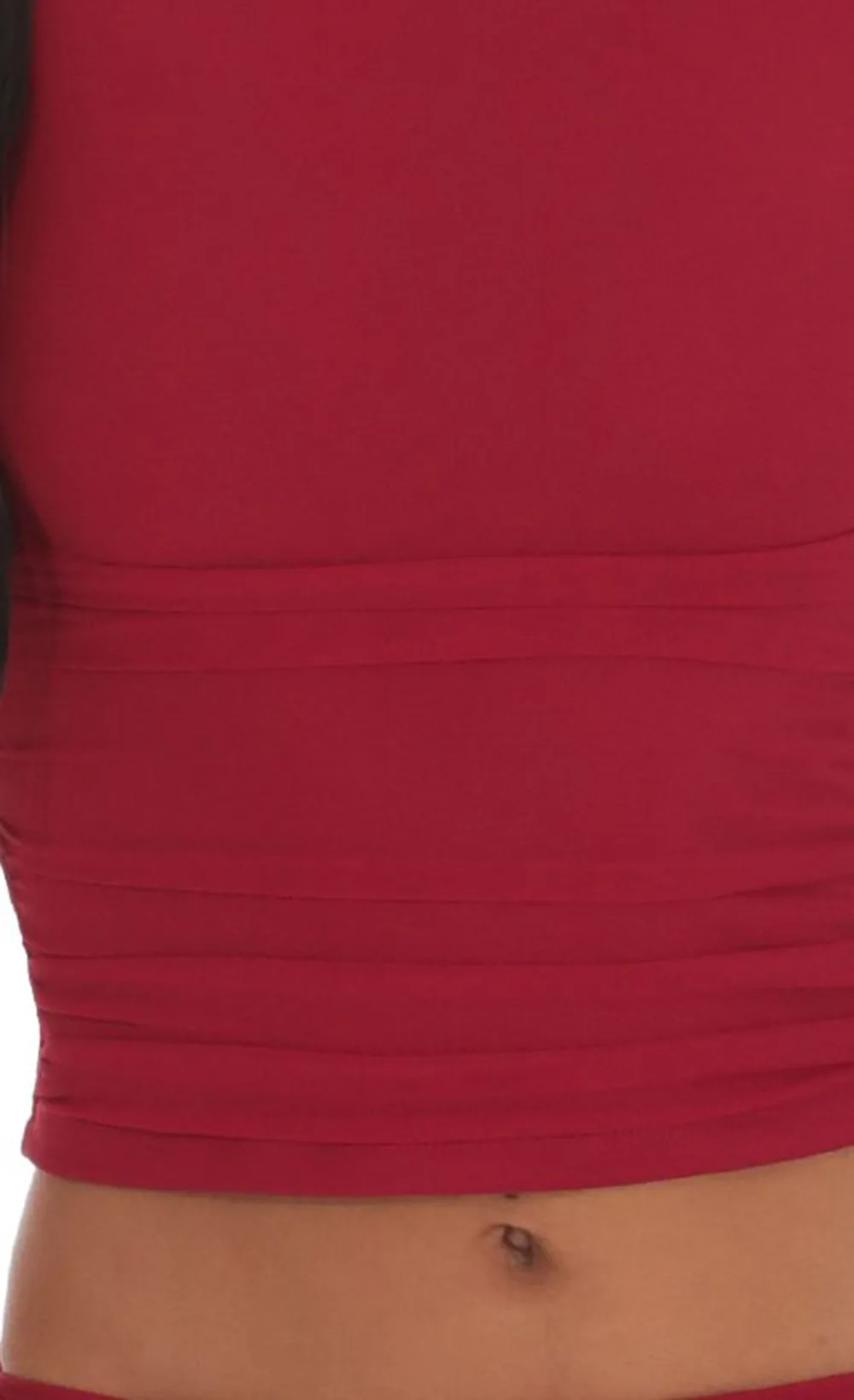 High Neck Mesh Two Piece Set in Red