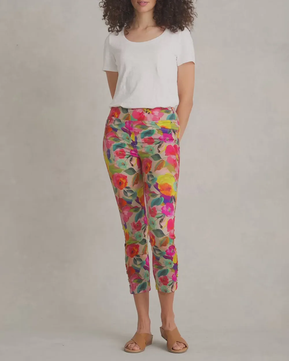 Floral Print Ankle Length Pants