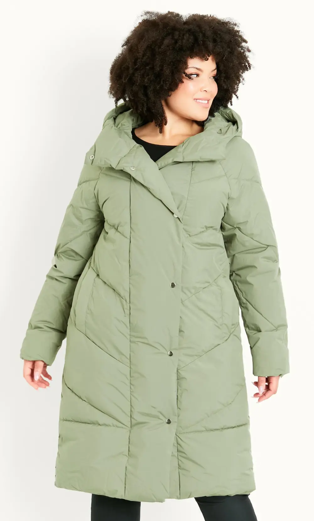 Evans Green Funnel Midaxi Coat