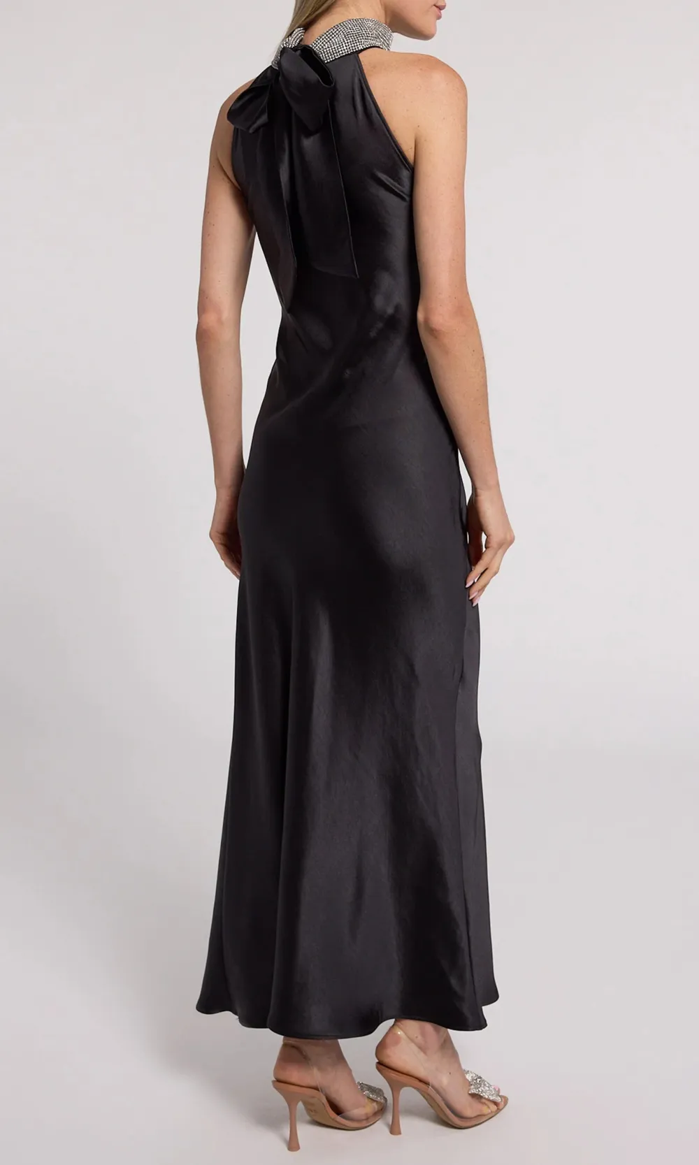 Rhinestone Halter Maxi Dress