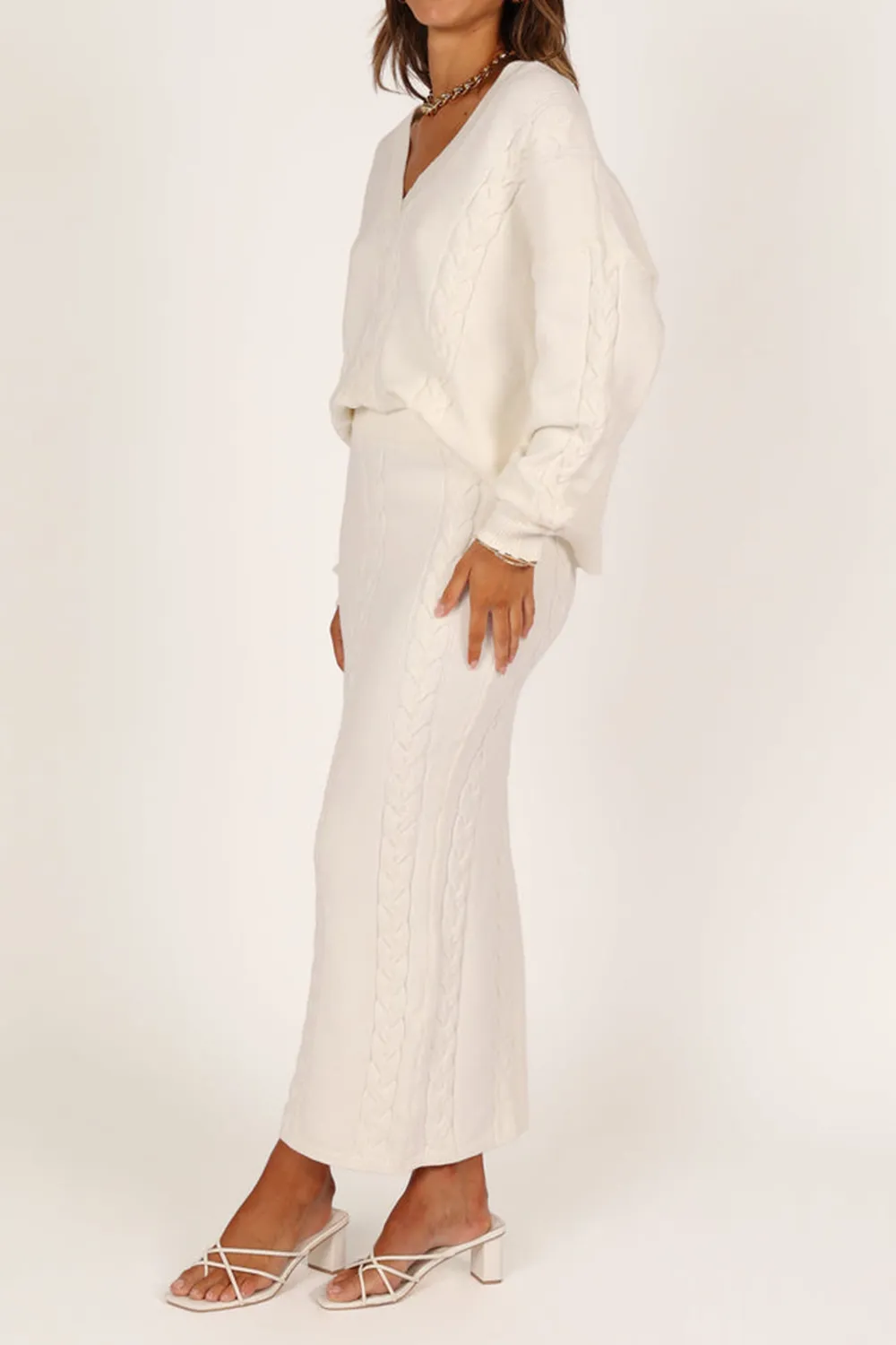 CASUAL MIDI STRIPED COTTON SKIRT