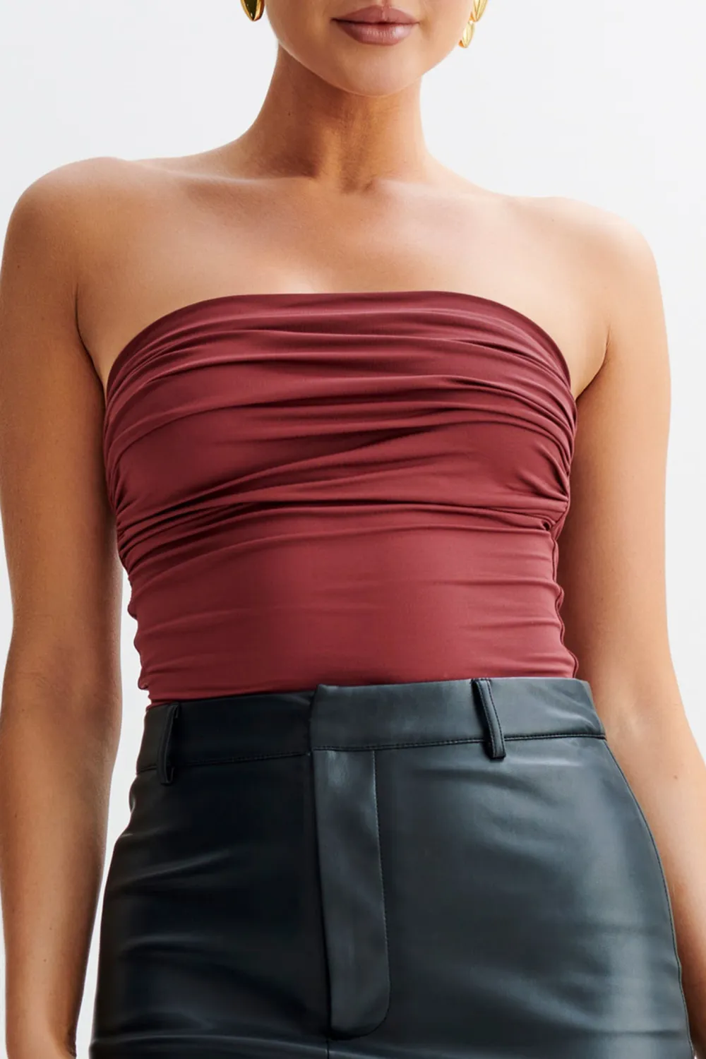 Recycled Nylon Ruched Bodysuit