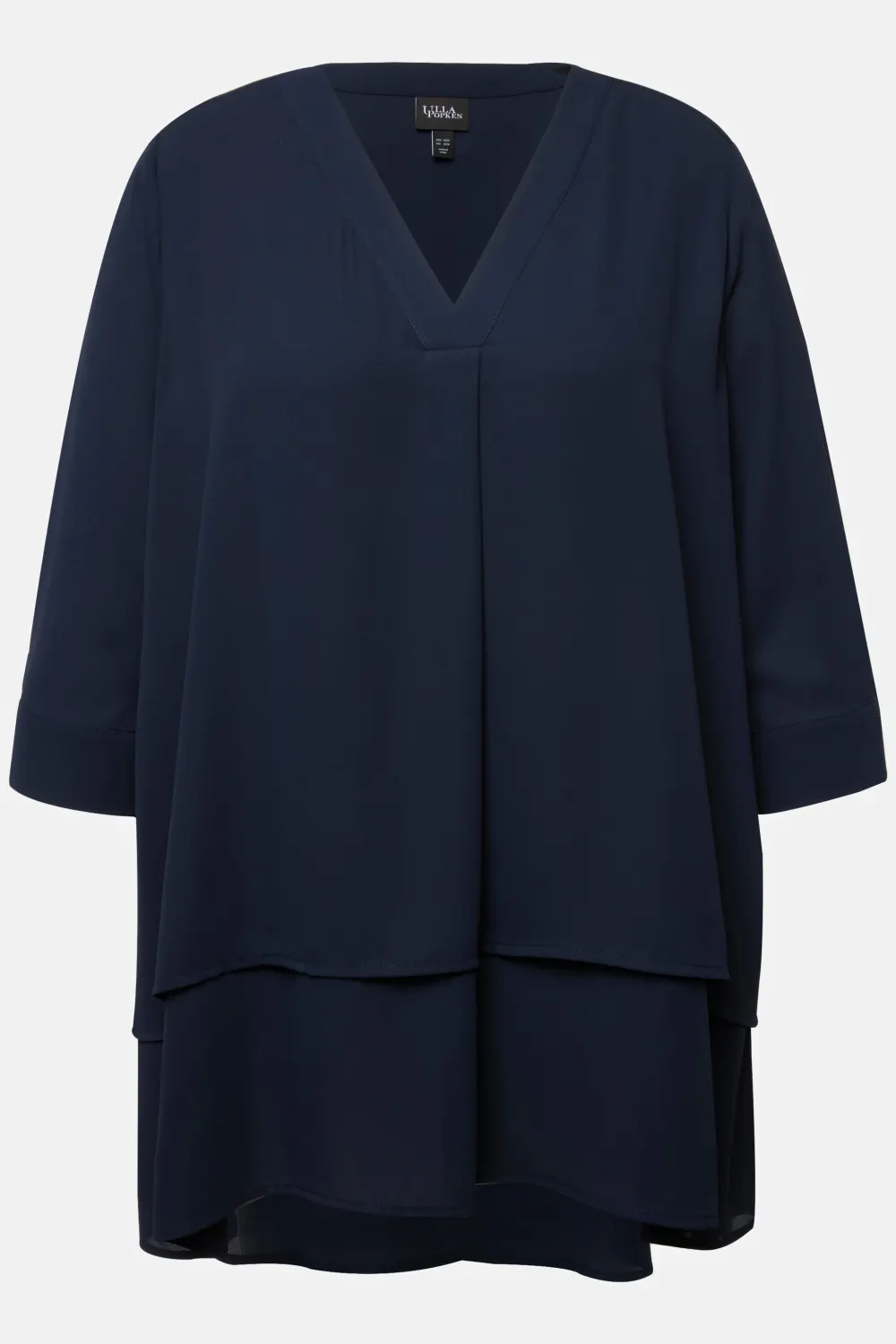 Tunika  doppellagig A-Linie V-Ausschnitt 3/4-Arm