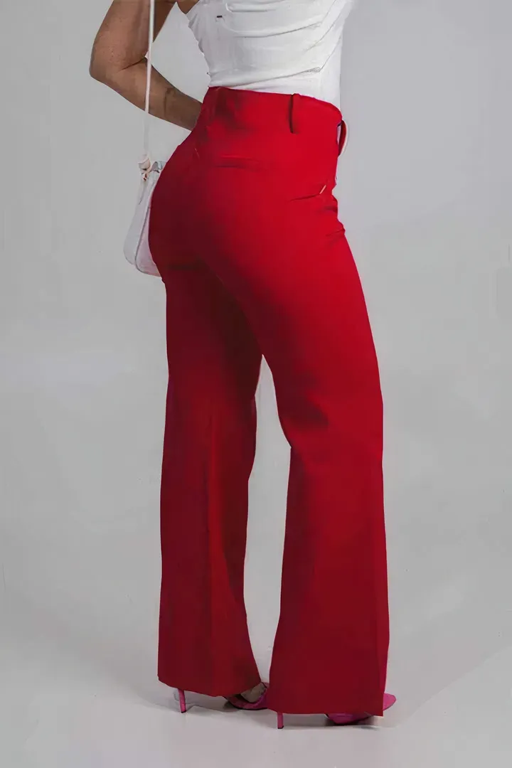 High Waist Pocket Wide Leg Jeans