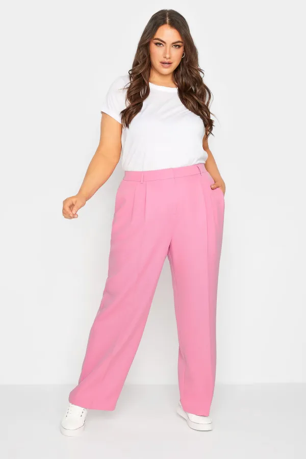 YOURS Curve Bright Blue Wide Leg Trousers