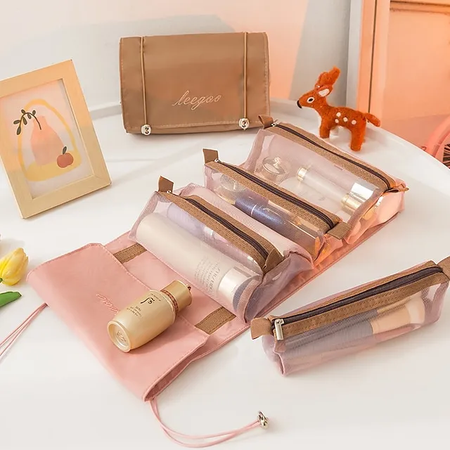 Travel Cosmetic Bag Foldable Makeup Organzier Portable Versatile Toiletry Wash Bag