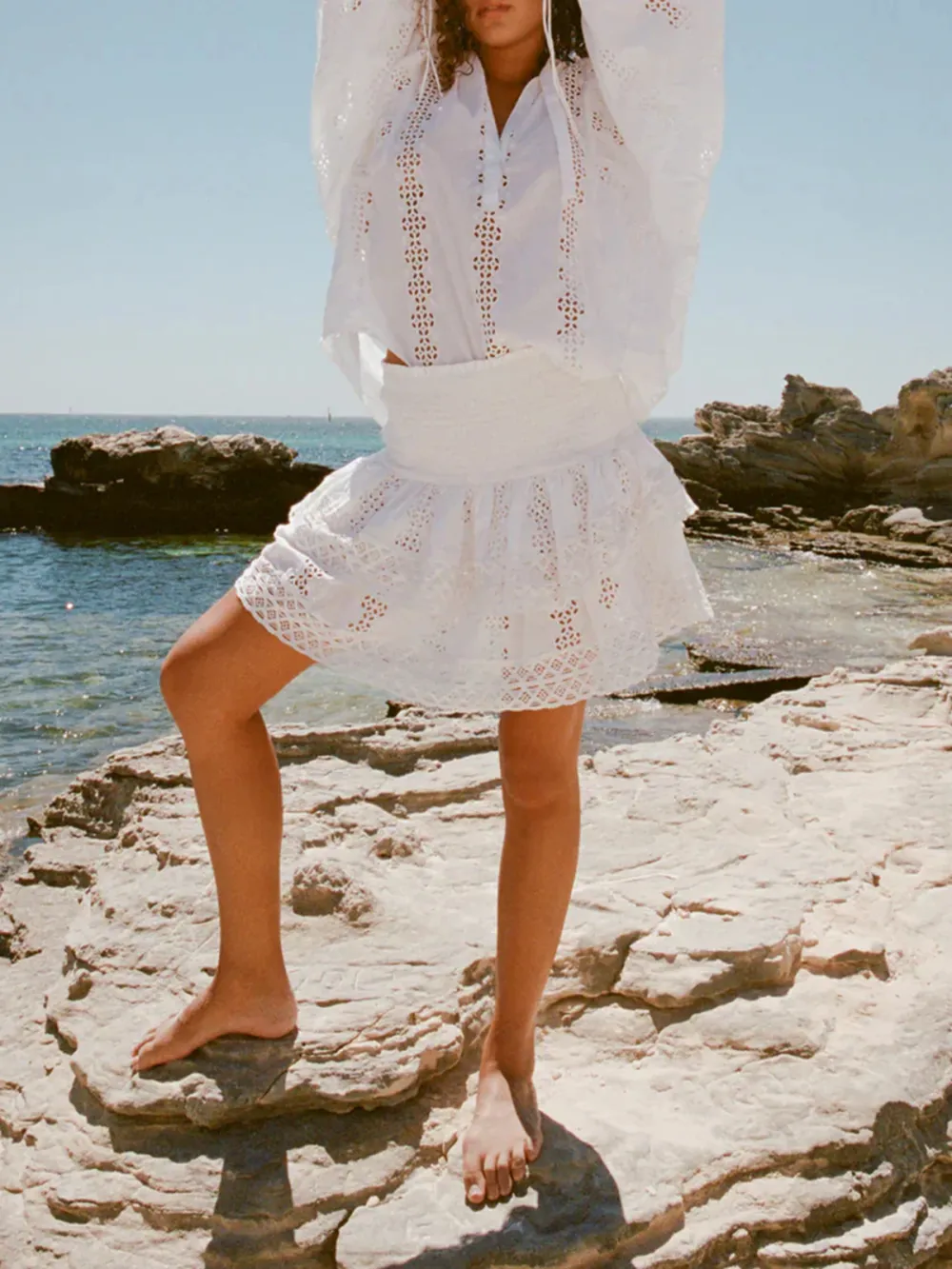 Casual Style Mini Skirt White