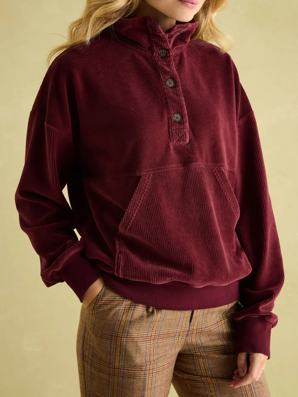 Burgundy Corduroy Sweatshirt